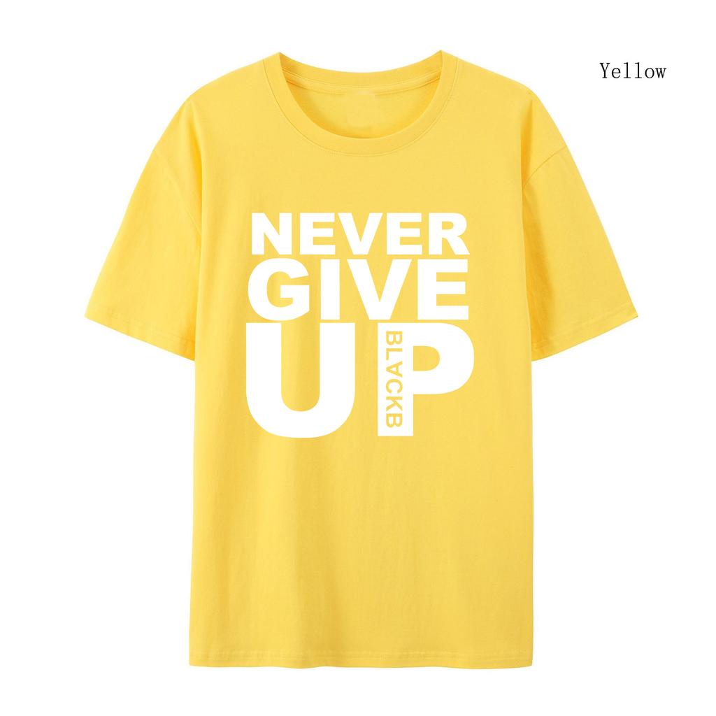 Autumn Winter Men T-shirt Tracksuit Never Give Up 100% Cotton Printed Round Neck High-quality Casual Fitness Street T-shirt