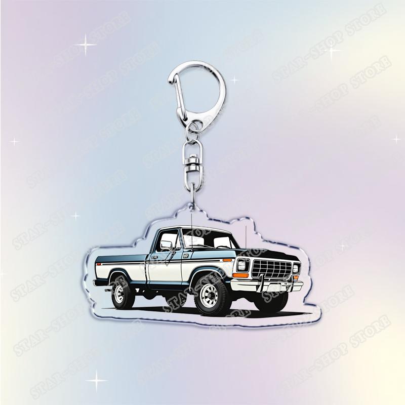Vintage Classic Old Truck Keychains for Accessories Jewelry Retro Vector Car Keyrings Fans Friends Gifts