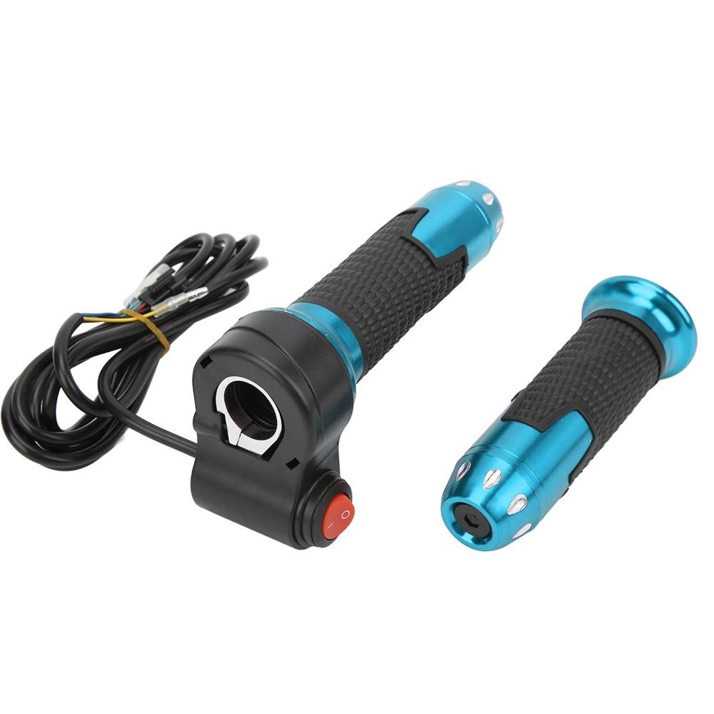 with Button Twist Throttle Grips 12V-99V Throttle Grip Handlebar  Motorcycle Accessories