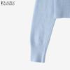 ZANZEA Spring Women V Neck Long Sleeve Buttons Cropped Casual Sweaters Cardigans