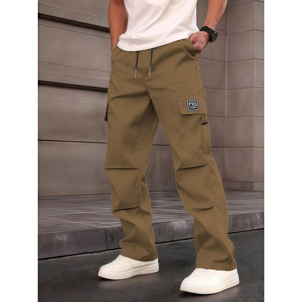 Men's Stylish Casual Loose Straight-leg Trousers - Men's Multi-pocket Work Pants