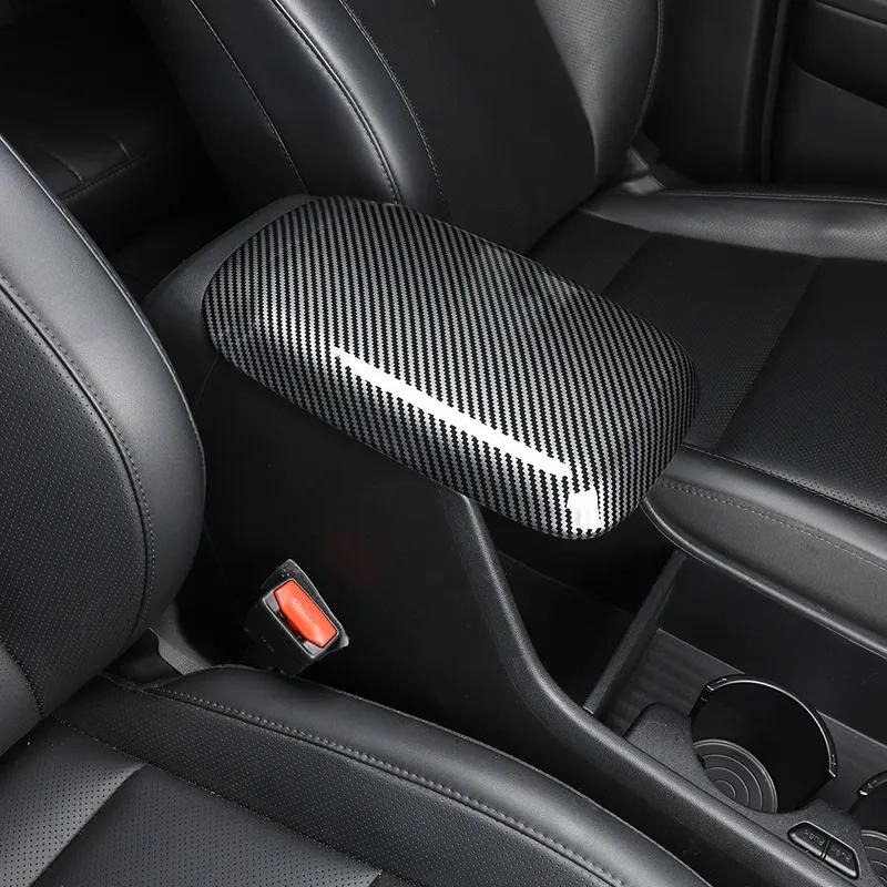 For Hyundai Kona SX2 2024 2025 2026 Carbon Fiber ABS Car Armrest Cushion Cover Console Armrest Box Pad Cover Accessories LHD/RHD