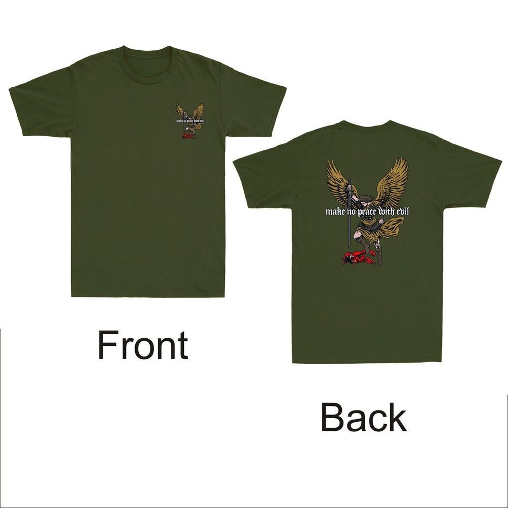 Schließe keinen Frieden mit dem Bösen Erzengel Michael (Vorderseite&Rückseite) Design Unisex T-Shirt