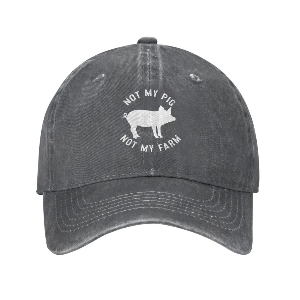 Not My Pig Not My Farm Hat Washed Cotton Vintage Baseball Cap Distressed Dad Hats