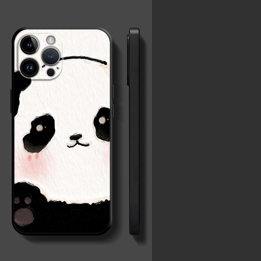 Cartoon Cute Panda Phone Case for Apple iPhone 17 Pro Max 15 Pro 7 8 XR XS MAX 12 16 Air 13 17e 11 14 Funda Phone Cover