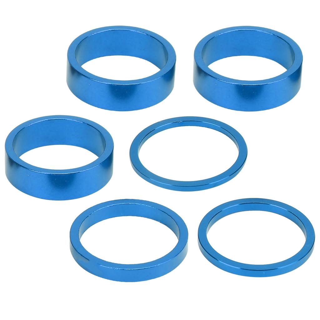 6Pcs Bicycle Headset Spacer Aluminium Alloy Bike Handlebar Stem Spacers for Mountain BikeBlue
