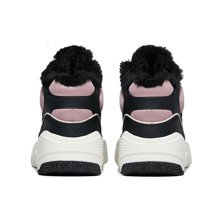 Anta Flame Abrasion Resistant High Top Skateboard Shoes Women's Black White Purple 122248990R-4