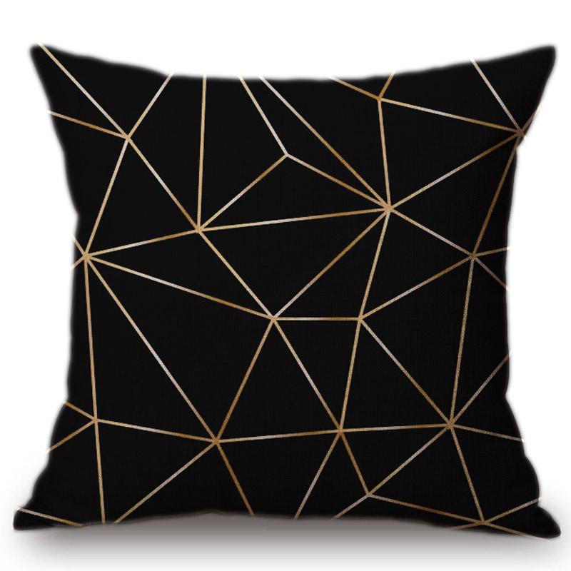 Vintage European Black Pink Yellow Geometric Sofa Throw Pillow Case Diamond Stone Triangles Decoration Cushion Cover Cojines