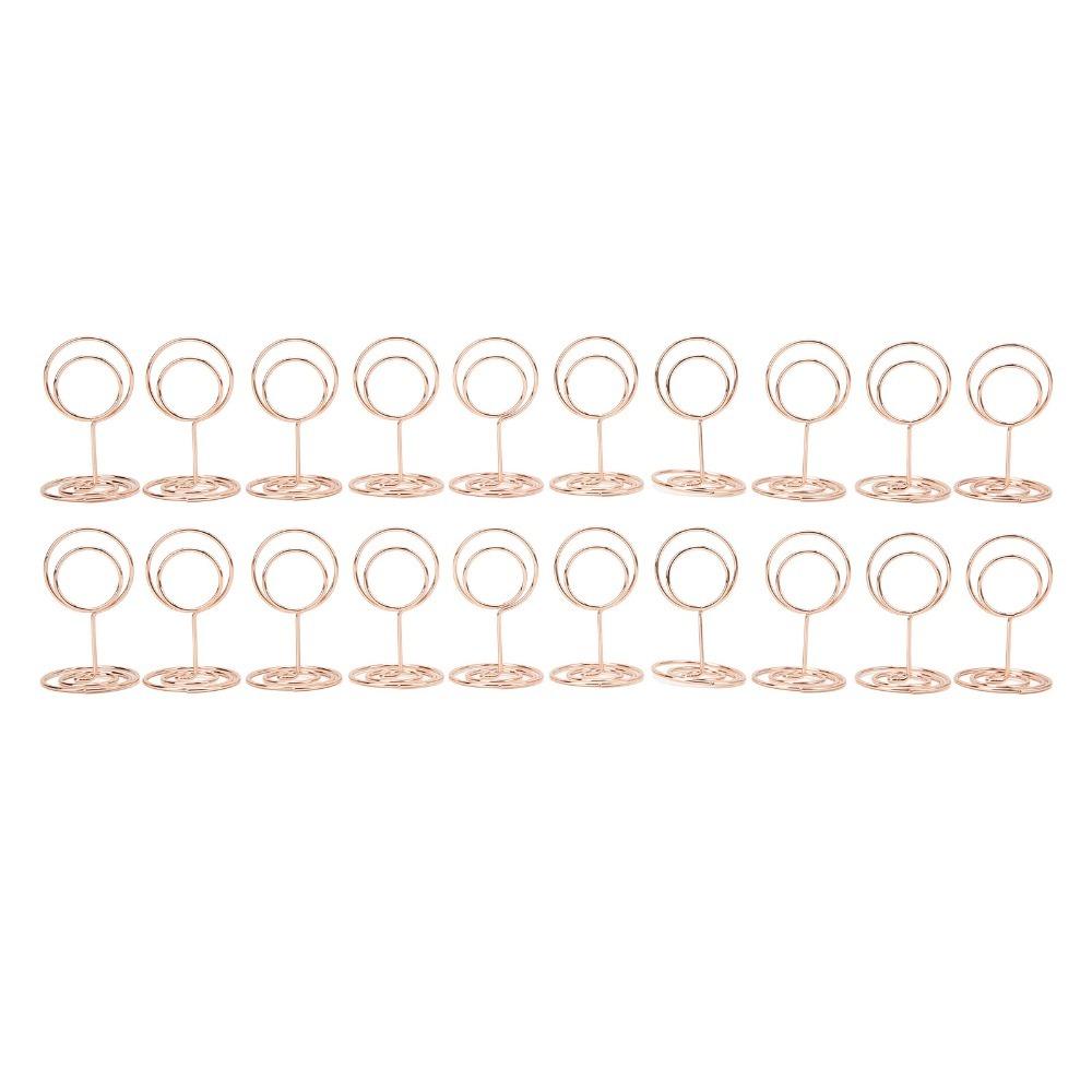 20Pc Gold/Rose Gold Picture Holder Round Shaped Place Card Holder Name Card Holder  Wedding Party