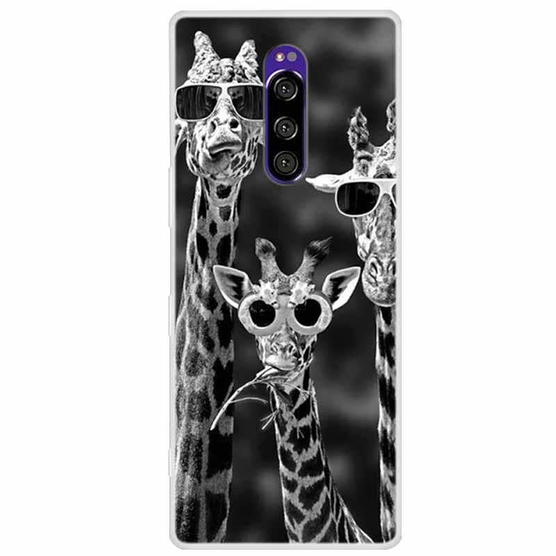 For Sony Xperia 1 Case Luxury Animals Transparent Cover for Sony Xperia1 XZ4 SO-03L SOV40 J8110 J9150 J8170 Phone Shells Covers