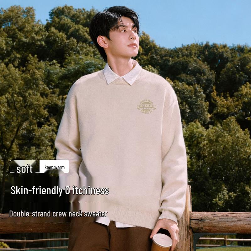 Baleno Men's Retro Graphic Knit Crew Neck Sweater