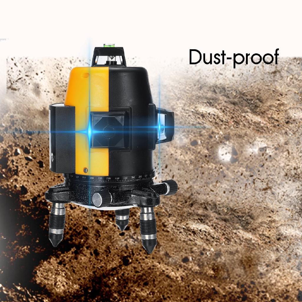 6800mAh 360° 12 Line Laser Level Vertical 3D Blue Horizontal Rotary Cross Self Leveling New
