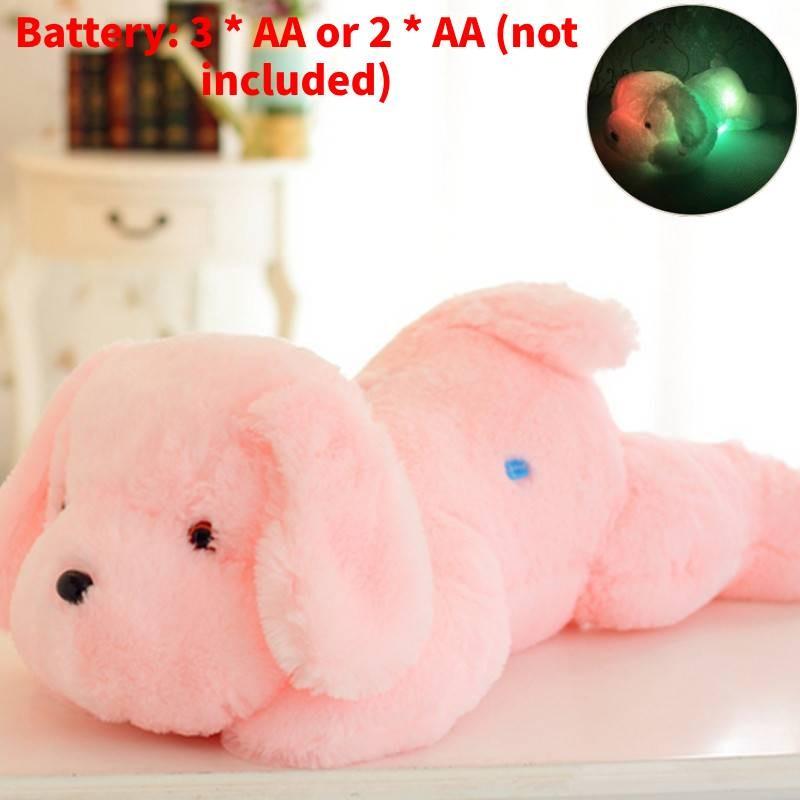 Light Emitting Colorful Dog Plush Toy Cute Girl Children Bedroom Decoration Gift