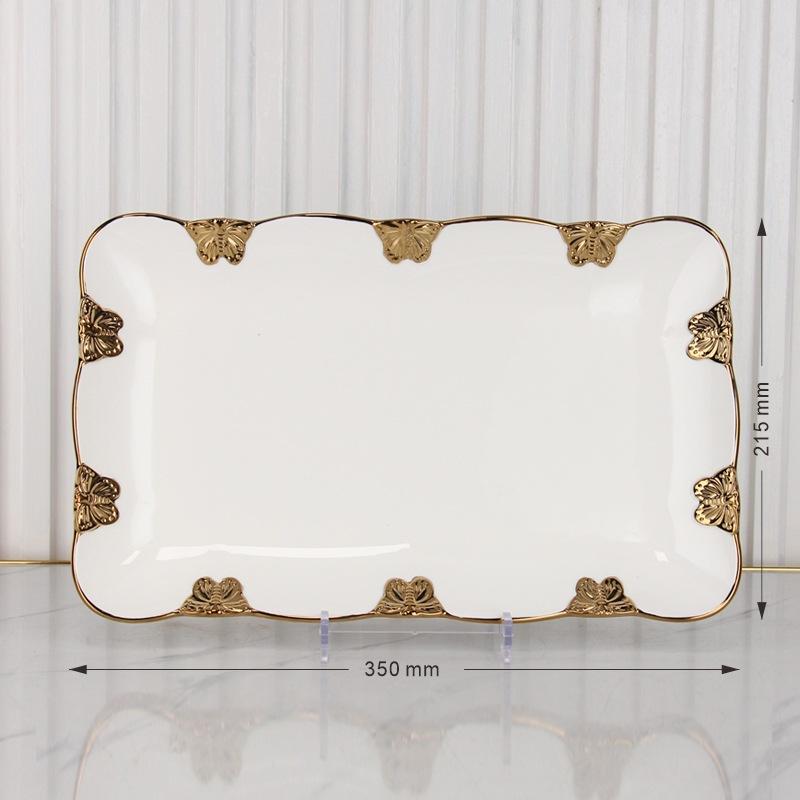 Butterfly Ceramic Dining Plate Steak Plate Sushi Plates Fish Dish Soup Plates Dessert Bowl Cake Stand Snack Bowl Fruit Bowl Tray