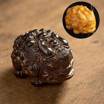 Mini Pet de Chá de Resina que Muda de Cor Escultura de Animal da Sorte Decoração de Mesa de Chá Ornamentos de Mesa Zen Acessórios de Chá Exquisitos