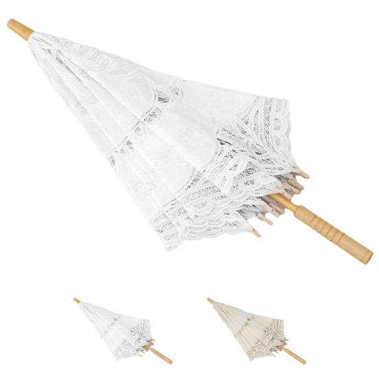 Exquisite Umbrella Multi-use Cotton Lace Flower Pattern Visual Effect Sunshade for Photography