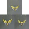 Fairy Wing Pendant Necklace Geometric Copper Art For Ladies
