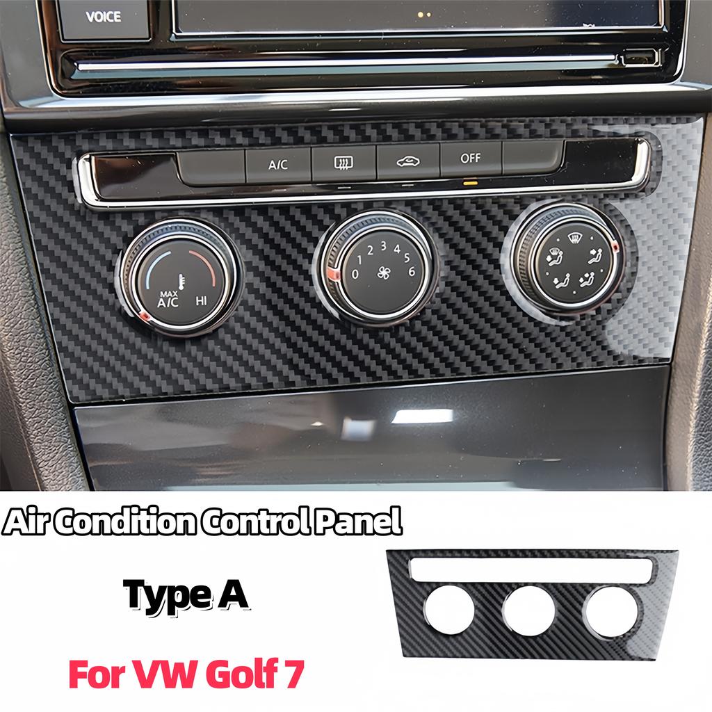 For VW Golf 7 GTI Mk7 14-19 Carbon Fiber Car Center Control Air Conditioning Control Panel Trim Cover Decor Sticker Auto Zubehör