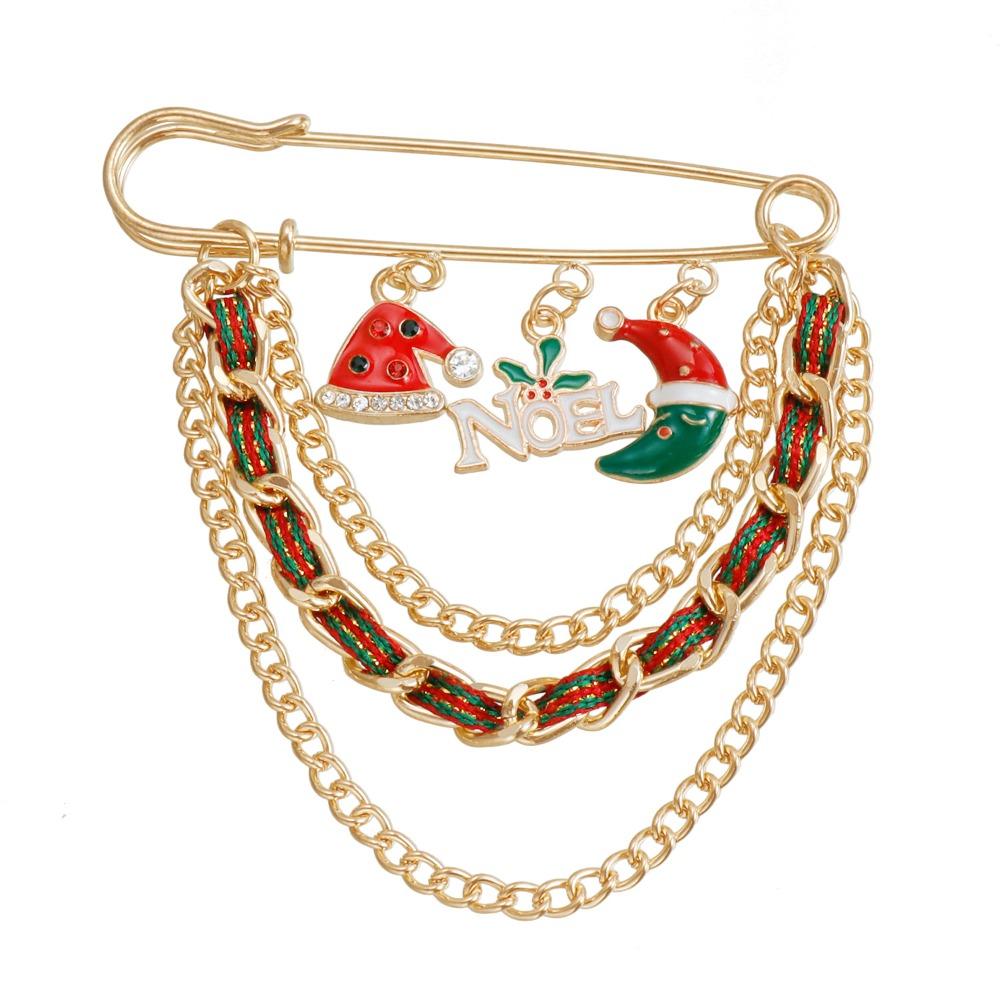 

Cartoon Waistband Pin Snowman Enamel Badge Fashion Christmas Brooch Clothing Accessories Style B