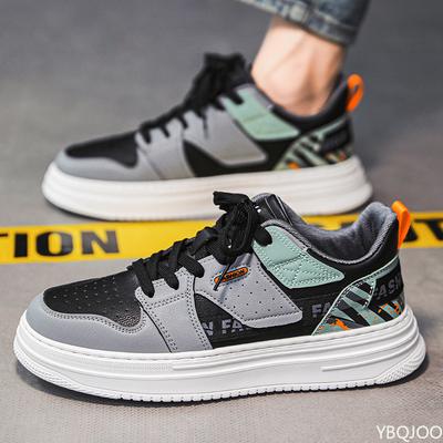 Trendy Men's Shoes Versatile Color Blocked Casual Flat Bottom Anti Slip Board Shoes Sports Vulcanized Shoes Men's Daily Life