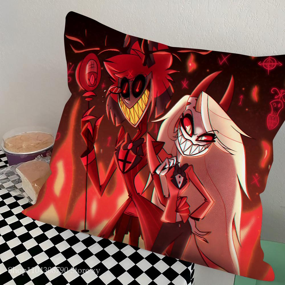 Anime H-Hazbin H-Hotels Pillow Case Square Pillow Bedroom Sofa Leisure Comfort Cushion Car Living Room Home Decoration
