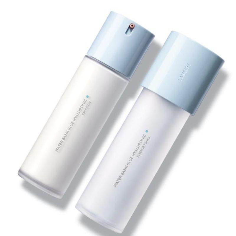LANEIGE Water Bank Blue Hyaluronic 2-Step Essential Set for Combination to Oily Skin – Hydrating Skincare Gift Set (5pcs)