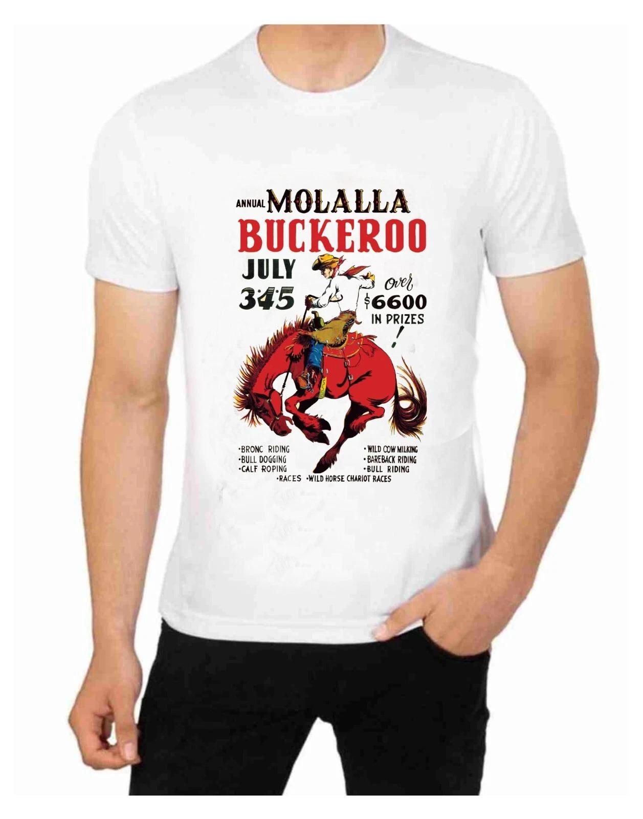 Molalla Buckaroo Rodeo Poster on a T-Shirt Bull Broncs Roping Steer Wrestling 3XL