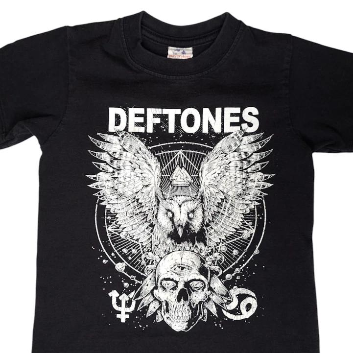 Deftones T Shirt Boys Youth Size Small Black Owl And Skull Alternative Metal S