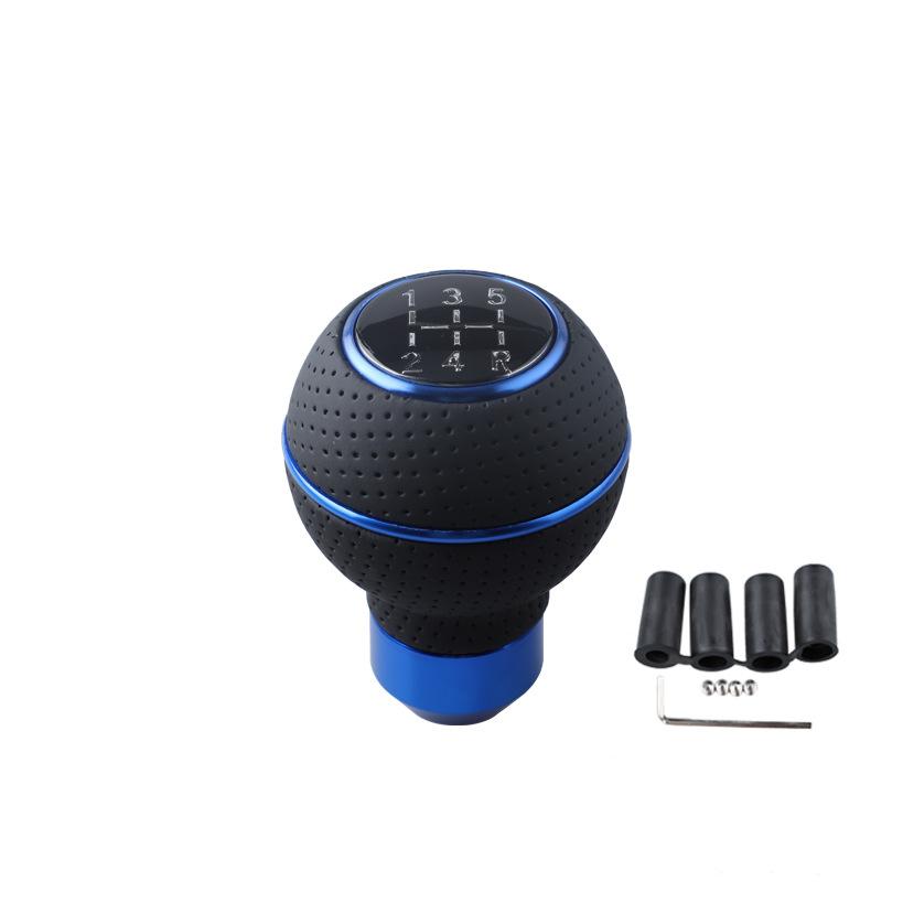 Universal 5-Speed Leather Car Gear Shift Knob Head Stick Shifter Lever Hand Ball With 8/10/12mm Screws for Manual Transmission