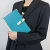 Notebook Cover A5 Size with Made of Genuine Cowhide Bicolor Name Turquoise X (Seal Al) Belt, Leather, (no Engraving, 10. Ivory)