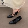 High Heels College Style Mary Jane Shoes Light Mouth Stiletto Temperament Pointed Elegant British Fashion