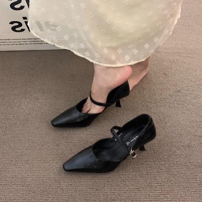 High Heels College Style Mary Jane Shoes Light Mouth Stiletto Temperament Pointed Elegant British Fashion