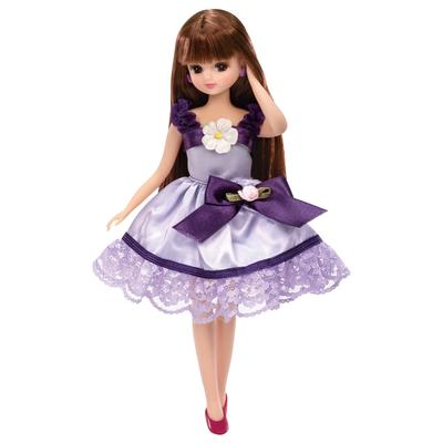 TAKARA TOMY Dress Grape Ribbon Doll Pretend Play Toy for Ages 3 and Meets Toy Safety ST Mark One Size Fits All "Licca-chan LW-03 Flower" Dress-Up Up,