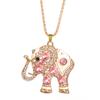 New Rhinestone Elephant Pendant High Quality Stainless Steel Chain Women's Street Style Accessories Fashion Necklace Jewelry