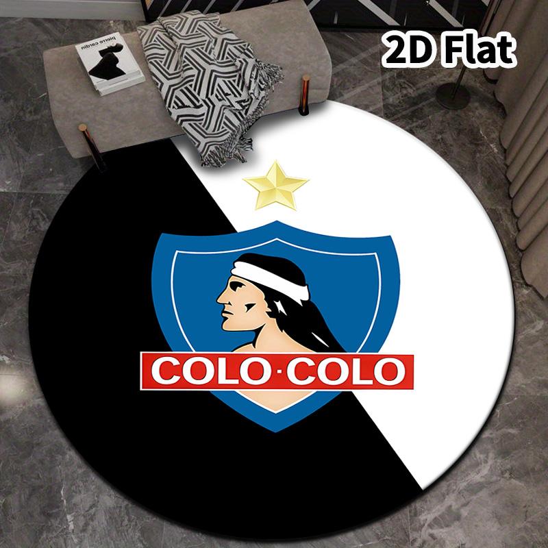 Club Social Y Deportivo Colocolo Round Area Rug Carpet Rug For Living Room Bedroom Sofa Playroom Decor Nonslip Floor Mat