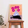 Retro Abstract Black Cat Vase Art Poster Print Pink Tulips Canvas Painting Colorful Pictures Living Kid Room Home Decor Murals