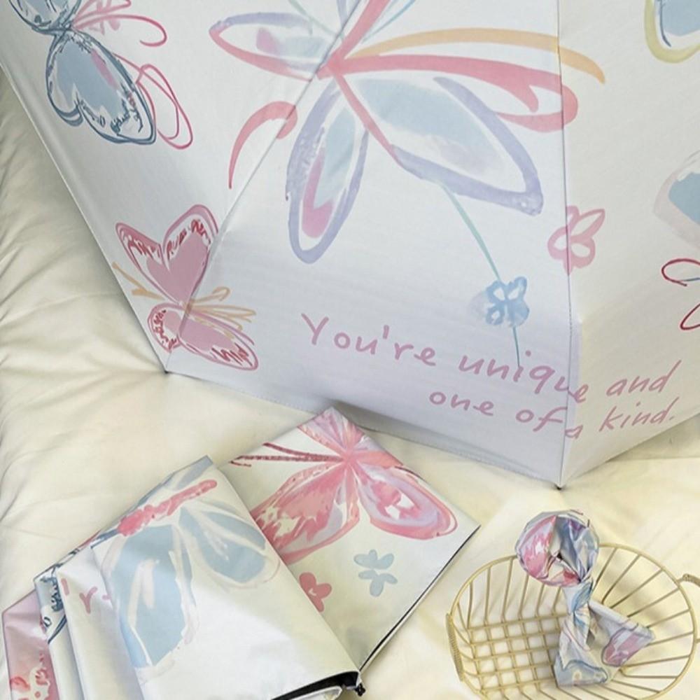 UV Protection Butterfly Rain Umbrella Windproof Folding Sun Umbrella  Women