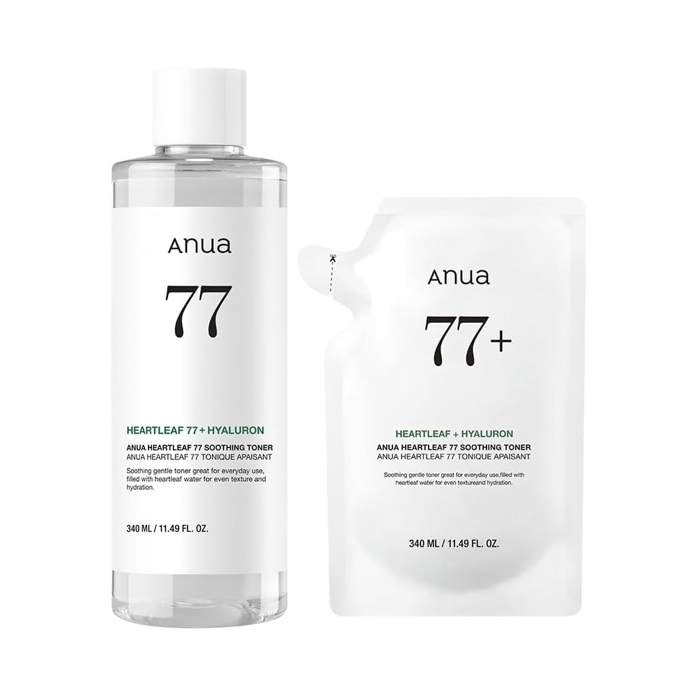 Anua Heartleaf 77 Soothing Toner 340ml + Refill Set Hydrating Moisturizing Skin Care