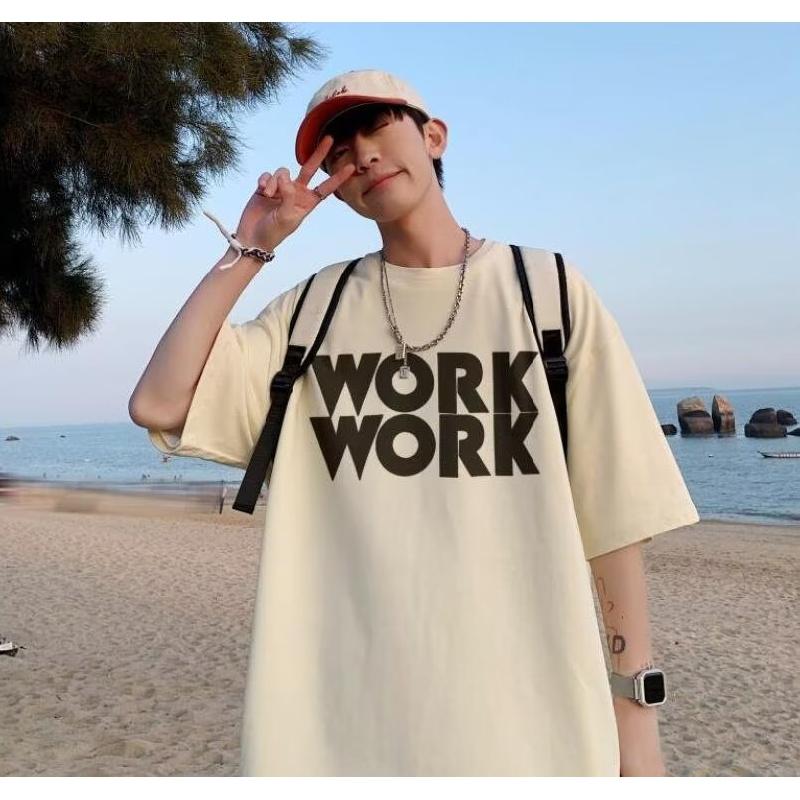 Herre T-skjorter Letter Grafisk trykk Mote merke t-skjorter for menn oversize t-skjorter Herre Klær Uformell T-skjorte Mann Sommer Koreansk Retro