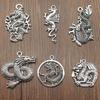5pcs Charms Dragon DIY Jewelry Findings DIY Jewelry Making Jewelry Accessories Antique Silver Color Flying Dragon Charms