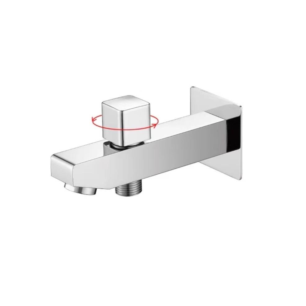 Bathroom faucet double water full control full copper connection shower hose hidden faucet bathroom use (as the picture,Brass)