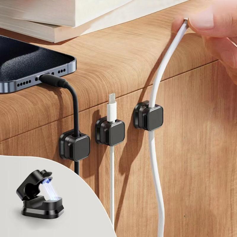 Magnetic Mouse Wire Organizers Desktop Cable Clip Protectors Cord Winder Self-Adhesive USB Charging Line Holder