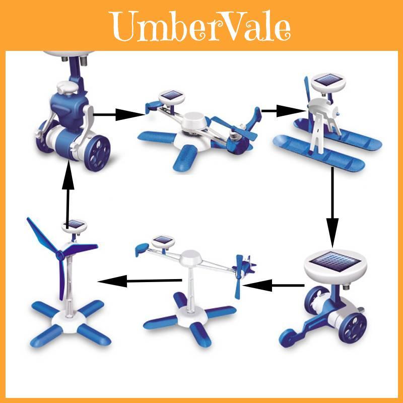 Solar Powered 6in1 Diy Assembly Educational Toy For Kids Stem Learning