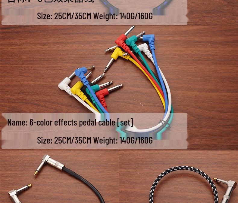 JOYO Electric Guitar & Bass Audio Cable - Black Leather Braided, Noise Reduction Connection