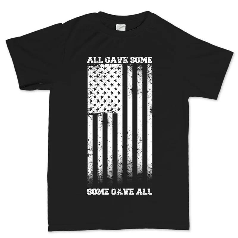 American Flag Grunge Unisex Cotton TShirt Athletic Casual Style Black M