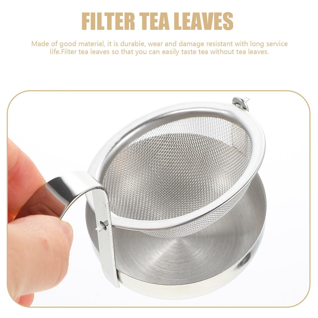 Stainless Steel Tea Strainer Set With Tray Bowl Tea Filter Mesh Sieve Tea Drain Useful Infusers Kitchen Tool Teaware Accessories