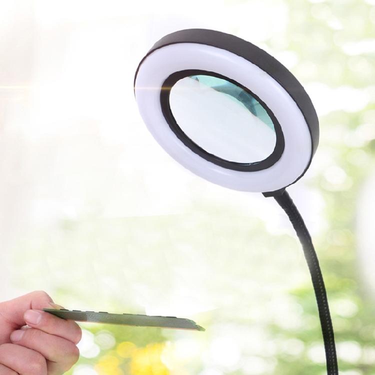 USB Rechargeable Table Lamp Adjustable Deoktop Reading Light 10xMagnifying Glass