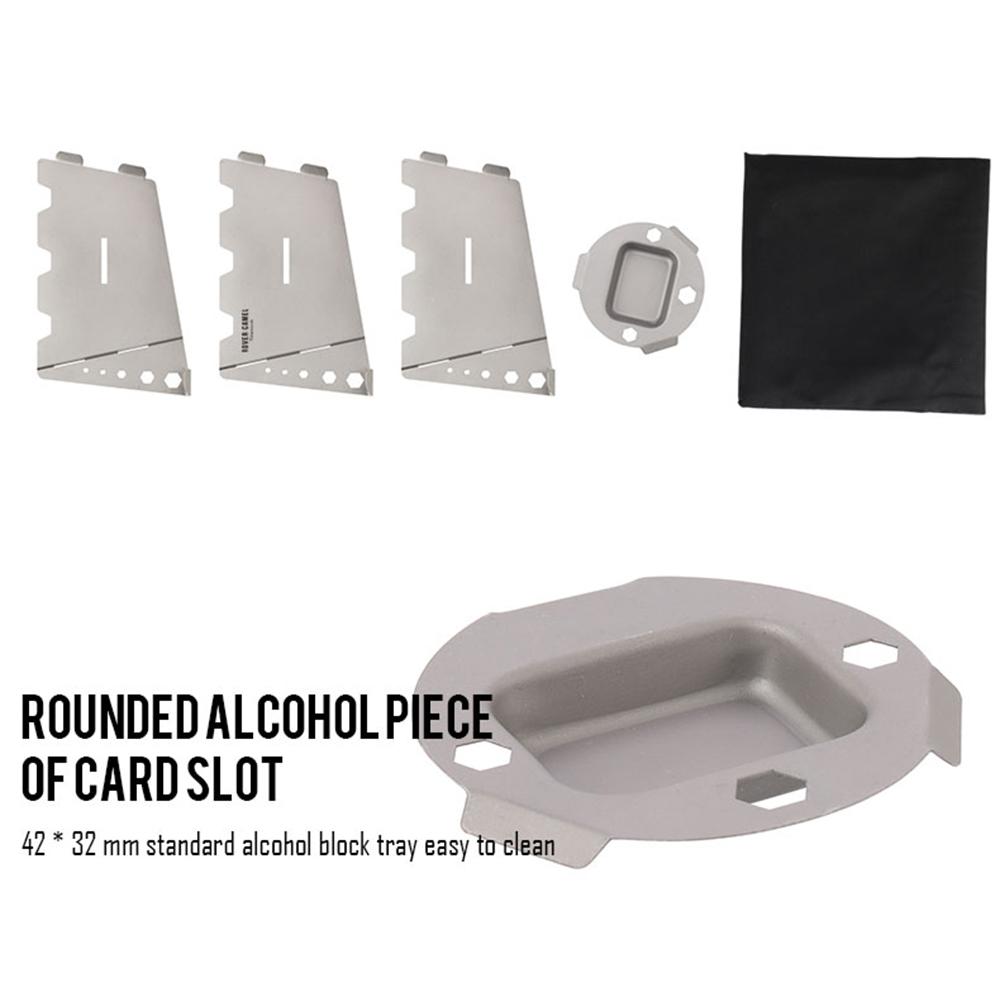 Lixada Folding Titanium Solidified Alcohol Stove for Outdoor Camping Hiking Backpacking