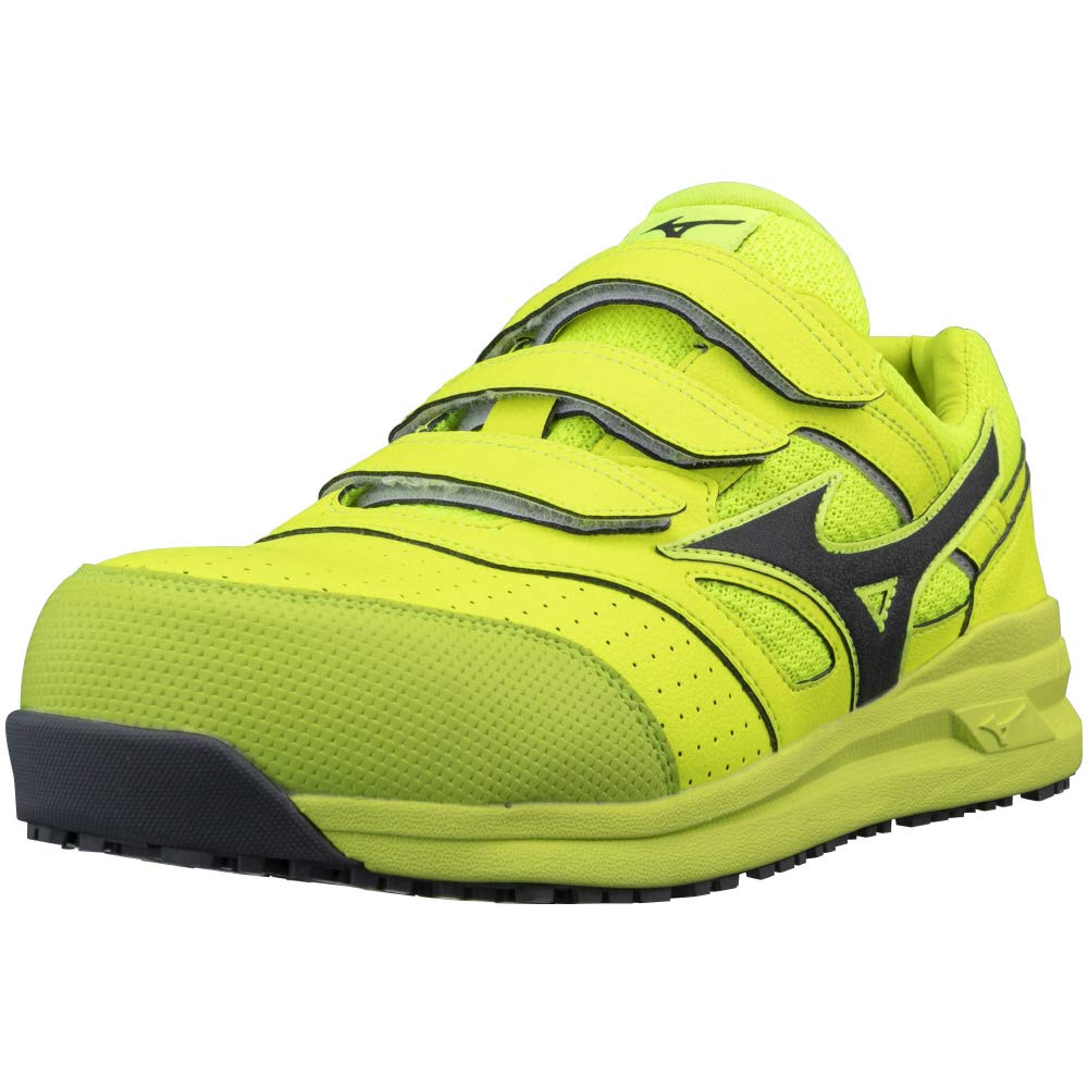 Mizuno LSII Work JSAA Standard Work Shoes Yellow x Dark Size cm Shoes, All-Purpose Lightweight, 22L, (Type A), Gray, 27.0