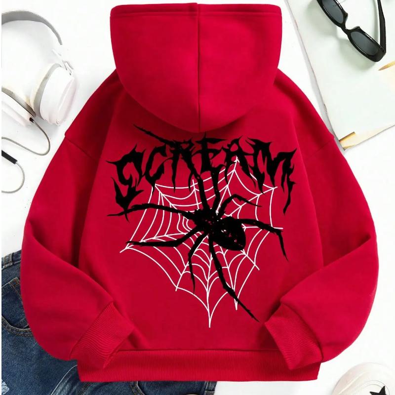 

Худи для девочек в американском ретро-стиле, повседневные, удобные, свободные, с длинным рукавом, топы, толстовки, мультяжная куртка, осенне-зимняя одежда 4XL красный